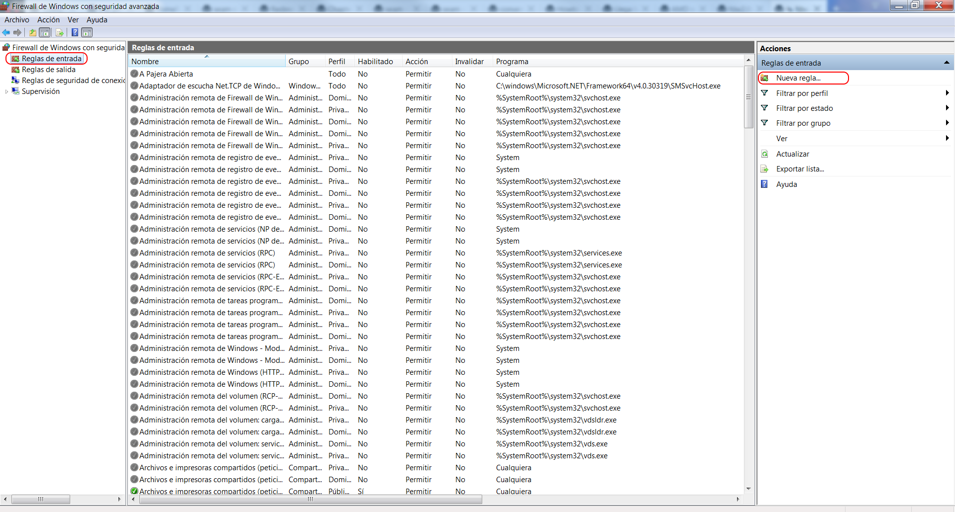  Firewall - Nueva Regla de Entrada 