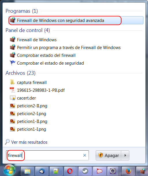  Abrir el Firewall de Windows con seguridad avanzada 